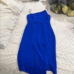 Hello Molly Vibrant Blue Asymmetrical Dress